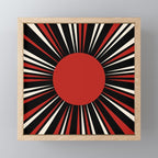 Bold Retro Sun Red Black Cream Mini Art Print Gallery Image 1