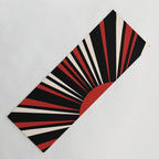 Bold Retro Sun Red Black Cream Yoga Mat Gallery Image 1