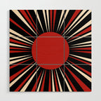Bold Retro Sun Red Black Cream Wood Wall Art Gallery Image 1