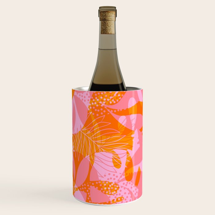 Tropical Jungle Pattern - Orange & pink Wine Chiller Gallery Image 3