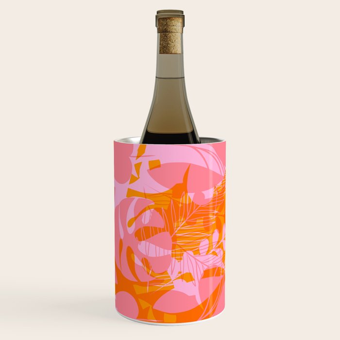 Tropical Jungle Pattern - Orange & pink Wine Chiller Gallery Image 2