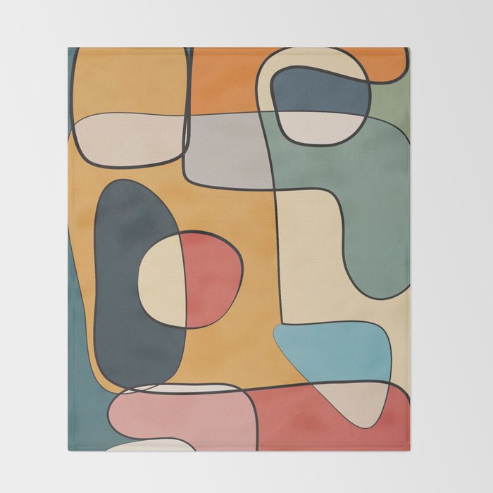 Abstract Line Art 07 Throw Blanket Gallery Image 2