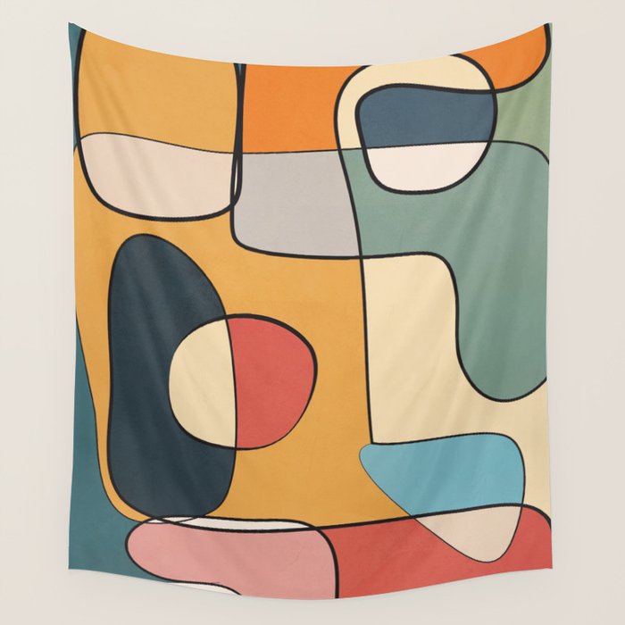 Abstract Line Art 07 Wall Tapestry Gallery Image 4