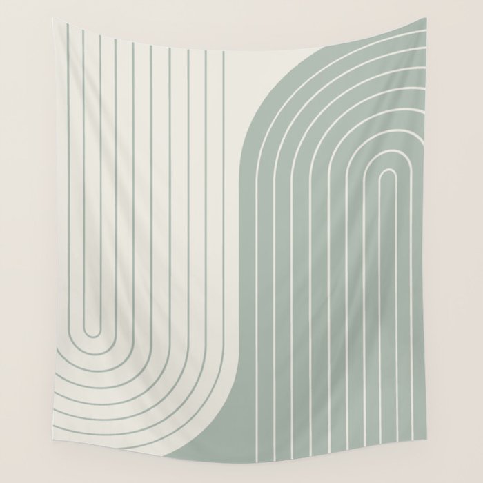 Two Tone Line Curvature LIII Wall Tapestry Gallery Image 4