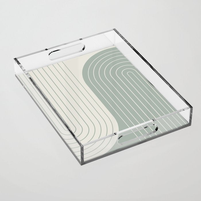 Two Tone Line Curvature LIII Acrylic Tray Gallery Image 1