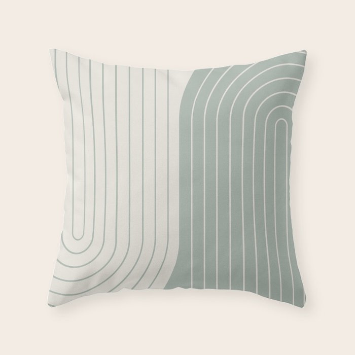 Two Tone Line Curvature LIII Throw Pillow Gallery Image 6