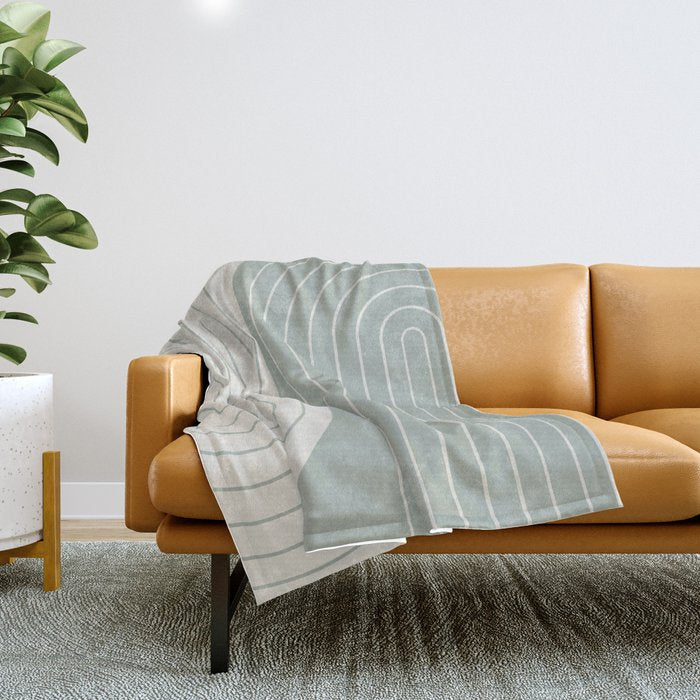 Two Tone Line Curvature LIII Throw Blanket Gallery Image 1