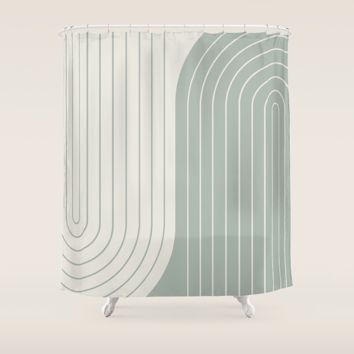 Two Tone Line Curvature LIII Shower Curtain Gallery Image 1