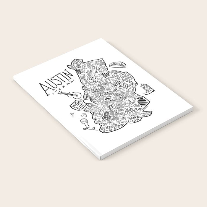 Austin Texas Illustrated Map Notebook Gallery Image 1