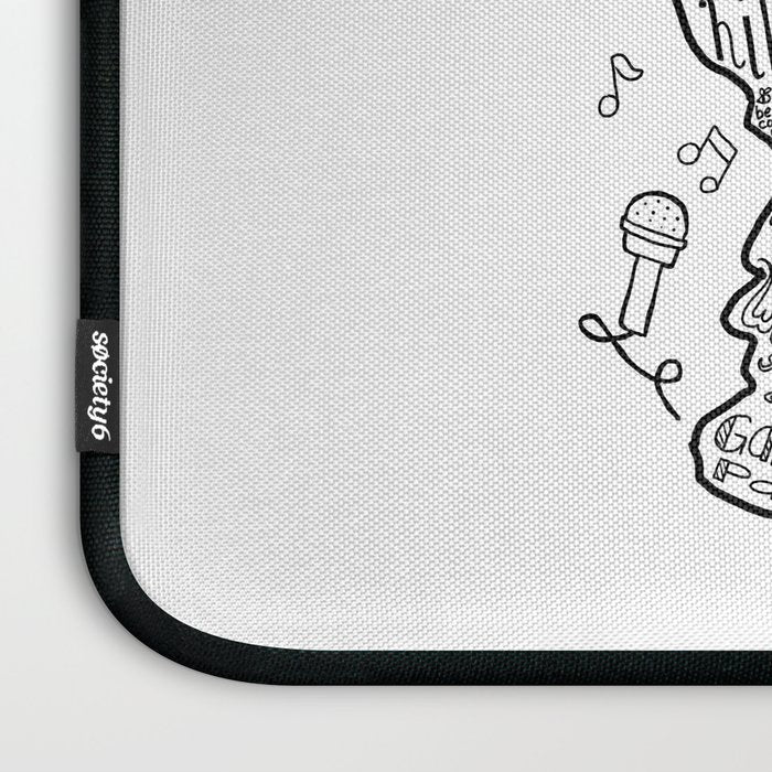 Austin Texas Illustrated Map Laptop Sleeve Gallery Image 3