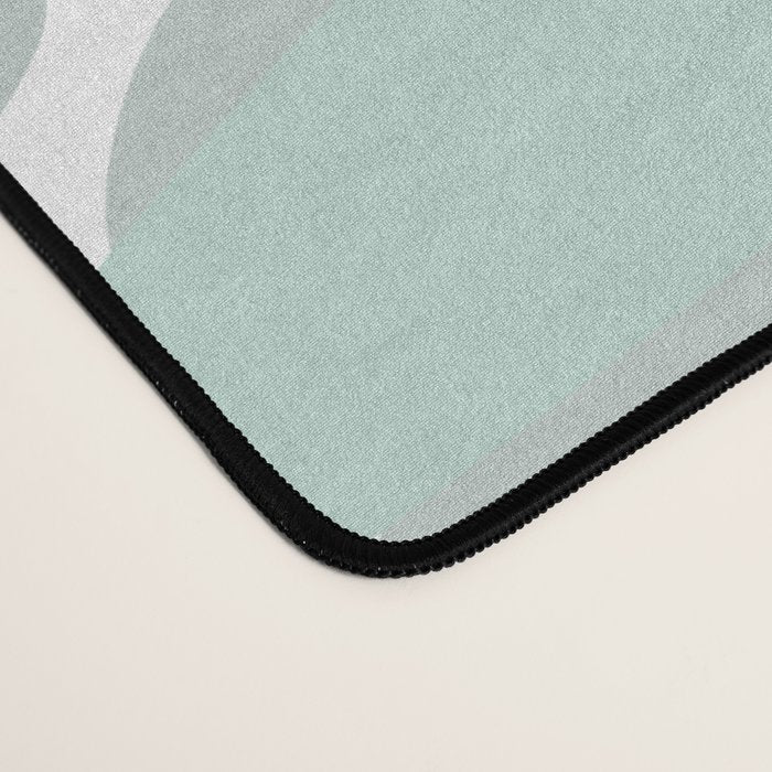 Festive, Floral Leaves and Blooms Coral, Teal Green and White Desk Mat Gallery Image 4