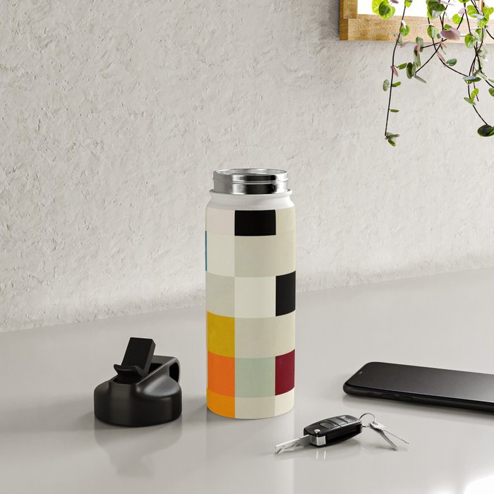 modern mid century chequers Water Bottle Gallery Image 4