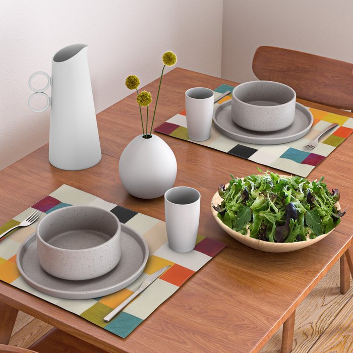 modern mid century chequers Placemat Gallery Image 2