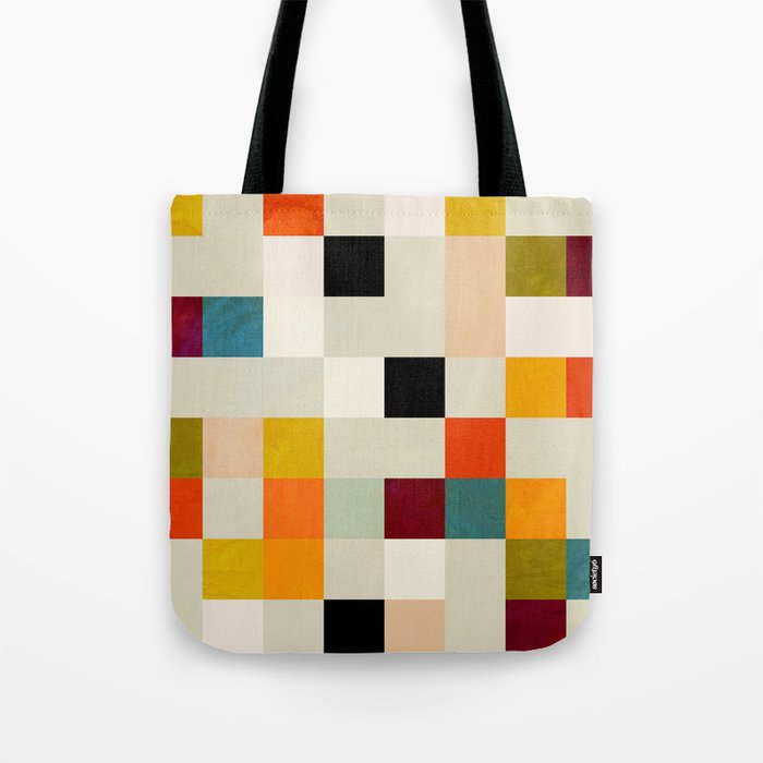 modern mid century chequers Tote Bag Gallery Image 1
