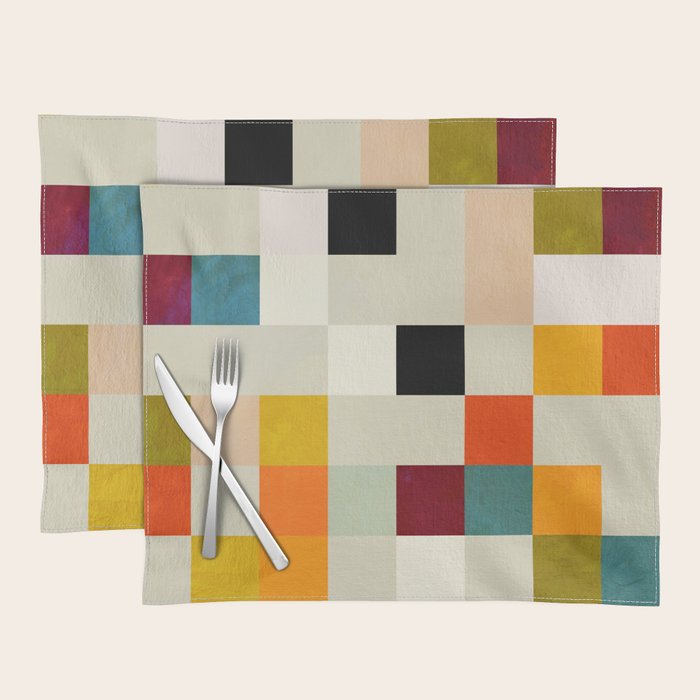 modern mid century chequers Placemat Gallery Image 1