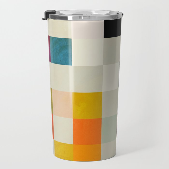 modern mid century chequers Travel Mug Gallery Image 3