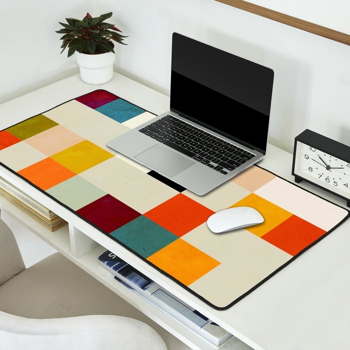 modern mid century chequers Desk Mat Gallery Image 2