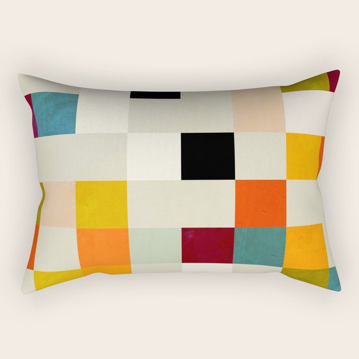 modern mid century chequers Rectangular Pillow Gallery Image 1
