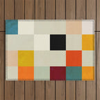 modern mid century chequers Outdoor Rug Gallery Image 1