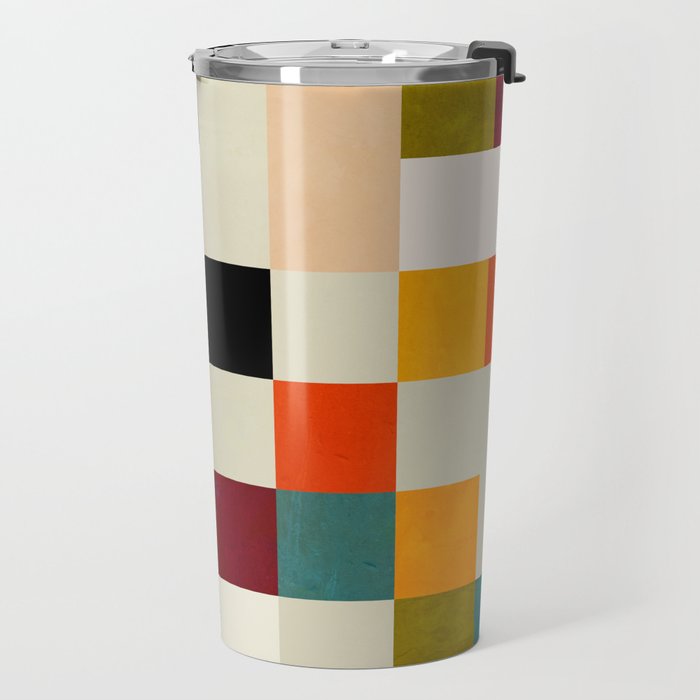 modern mid century chequers Travel Mug Gallery Image 2