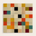 modern mid century chequers Wood Wall Art Gallery Image 1