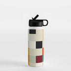 modern mid century chequers Water Bottle Gallery Image 1