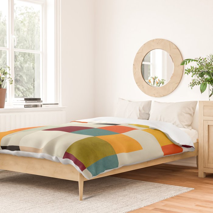 modern mid century chequers Duvet Cover Gallery Image 2