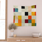 modern mid century chequers Wall Tapestry Gallery Image 2