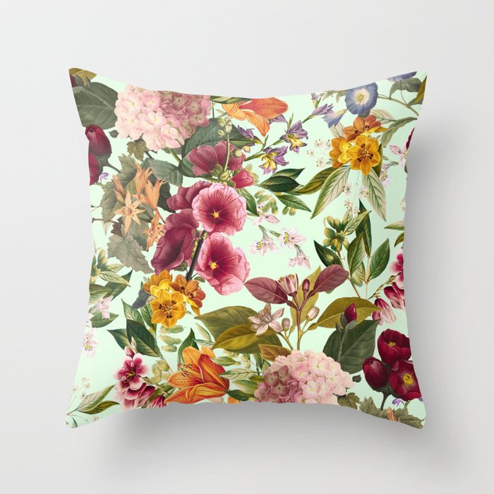 Summer Botanical Garden XVII Throw Pillow Gallery Image 1