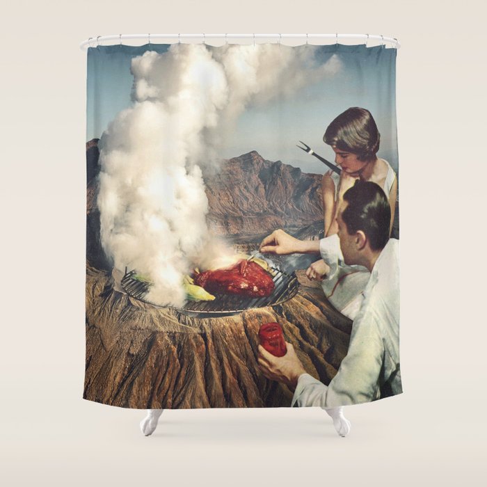 On a Good Day - Volcano BBQ Shower Curtain Gallery Image 1