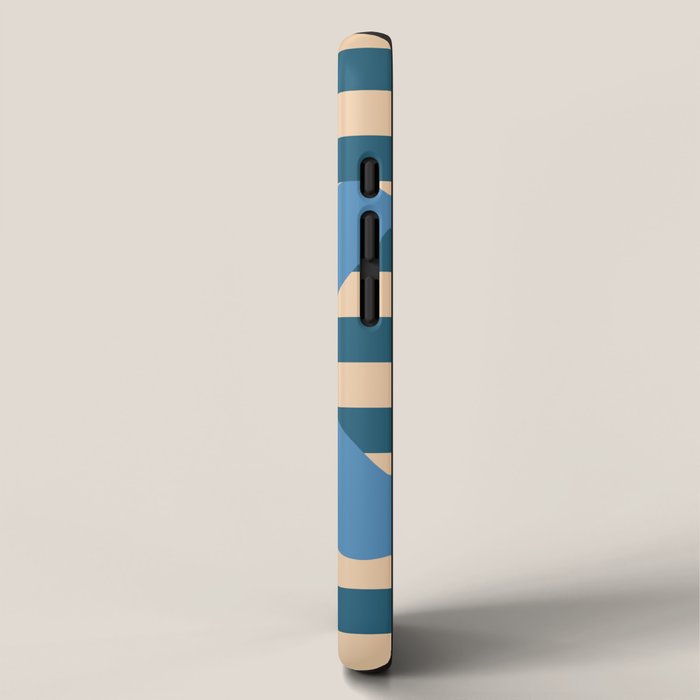 Joyful Flower and Stripes Pop Floral in Blue iPhone Case Gallery Image 2