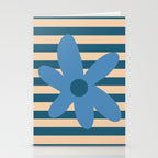 Joyful Flower and Stripes Pop Floral in Blue Stationery Card Gallery Image 2