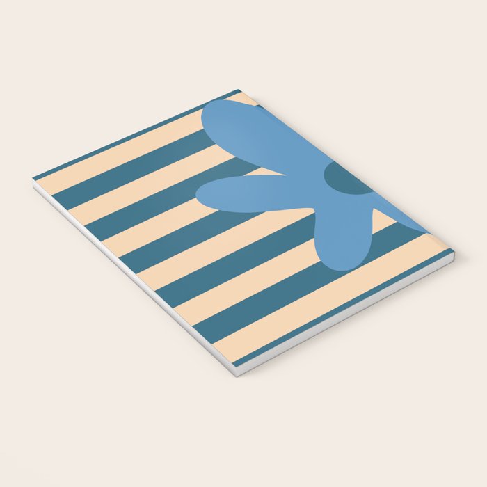 Joyful Flower and Stripes Pop Floral in Blue Notebook Gallery Image 3