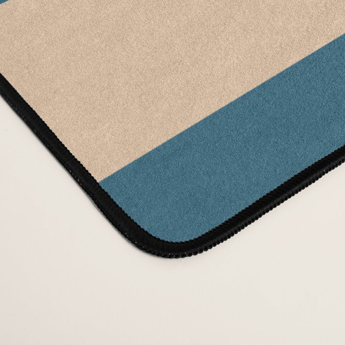 Joyful Flower and Stripes Pop Floral in Blue Desk Mat Gallery Image 4