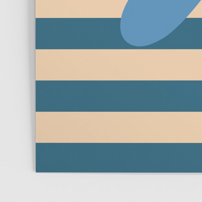 Joyful Flower and Stripes Pop Floral in Blue Poster Gallery Image 3