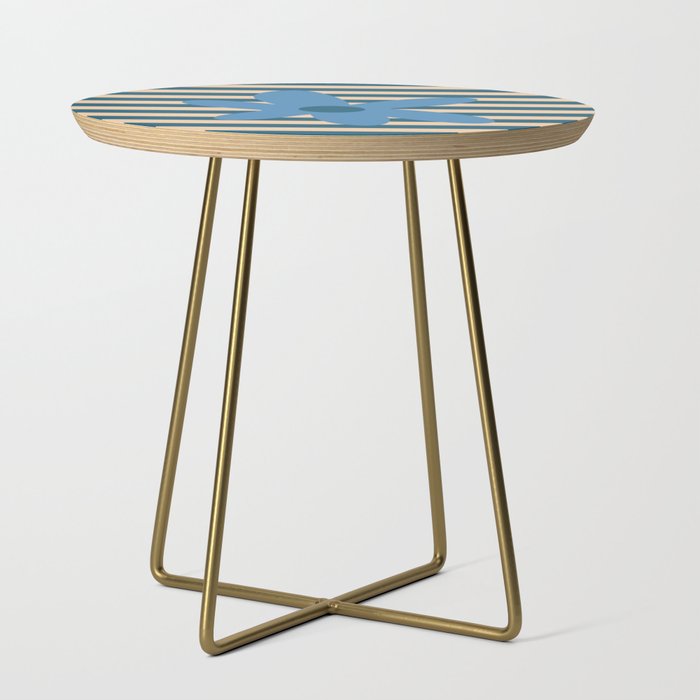 Joyful Flower and Stripes Pop Floral in Blue Side Table Gallery Image 1