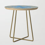 Joyful Flower and Stripes Pop Floral in Blue Side Table Gallery Image 1