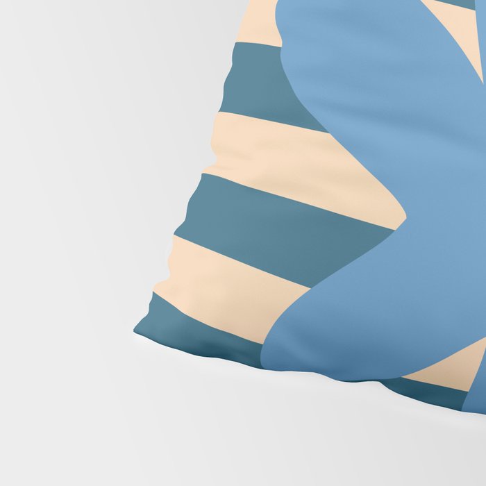 Joyful Flower and Stripes Pop Floral in Blue Pillow Sham Gallery Image 4