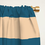 Joyful Flower and Stripes Pop Floral in Blue Window Curtain Gallery Image 2