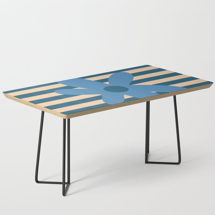 Joyful Flower and Stripes Pop Floral in Blue Coffee Table Gallery Image 1