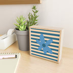 Joyful Flower and Stripes Pop Floral in Blue Mini Art Print Gallery Image 2