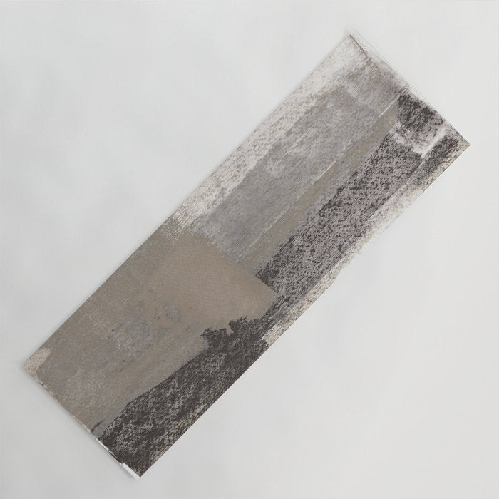 Taupe and Charcoal Grey Horizontal Modern Abstract Painting Yoga Mat Gallery Image 1