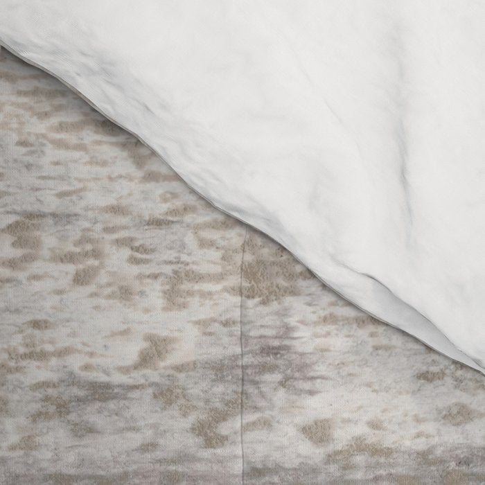 Taupe and Charcoal Grey Horizontal Modern Abstract Painting Comforter Gallery Image 4