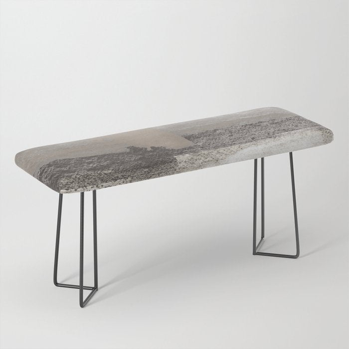 Taupe and Charcoal Grey Horizontal Modern Abstract Painting Bench Gallery Image 1
