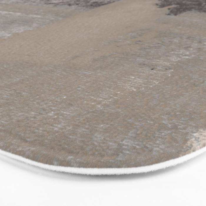 Taupe and Charcoal Grey Horizontal Modern Abstract Painting Bath Mat Gallery Image 3
