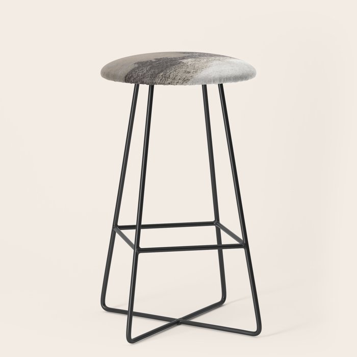 Taupe and Charcoal Grey Horizontal Modern Abstract Painting Stool Gallery Image 1