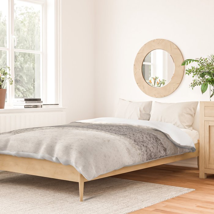 Taupe and Charcoal Grey Horizontal Modern Abstract Painting Duvet Cover Gallery Image 2