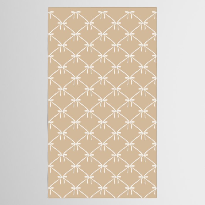 Bows & Ribbons Pattern XLV Neutral Beige Tablecloth Gallery Image 2