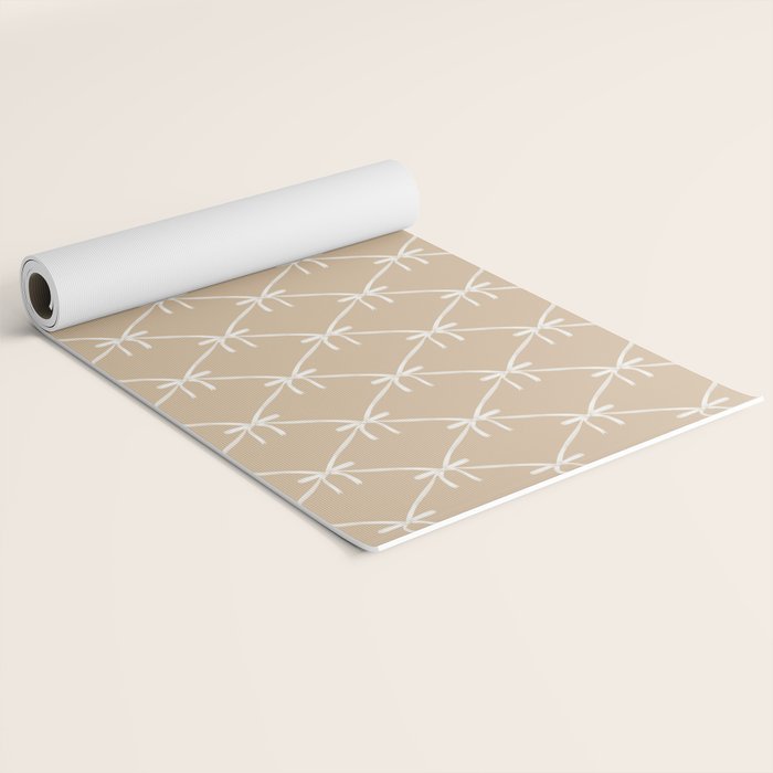 Bows & Ribbons Pattern XLV Neutral Beige Yoga Mat Gallery Image 2