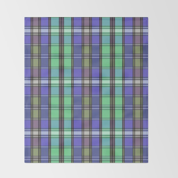 Fusion Colorful Toned Grids B Throw Blanket Gallery Image 2